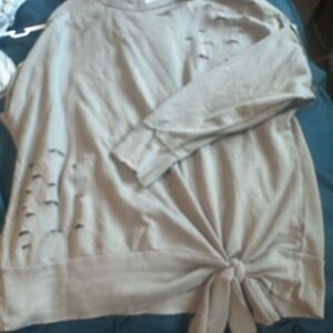 Abound Gray Sweater with Tie Detail